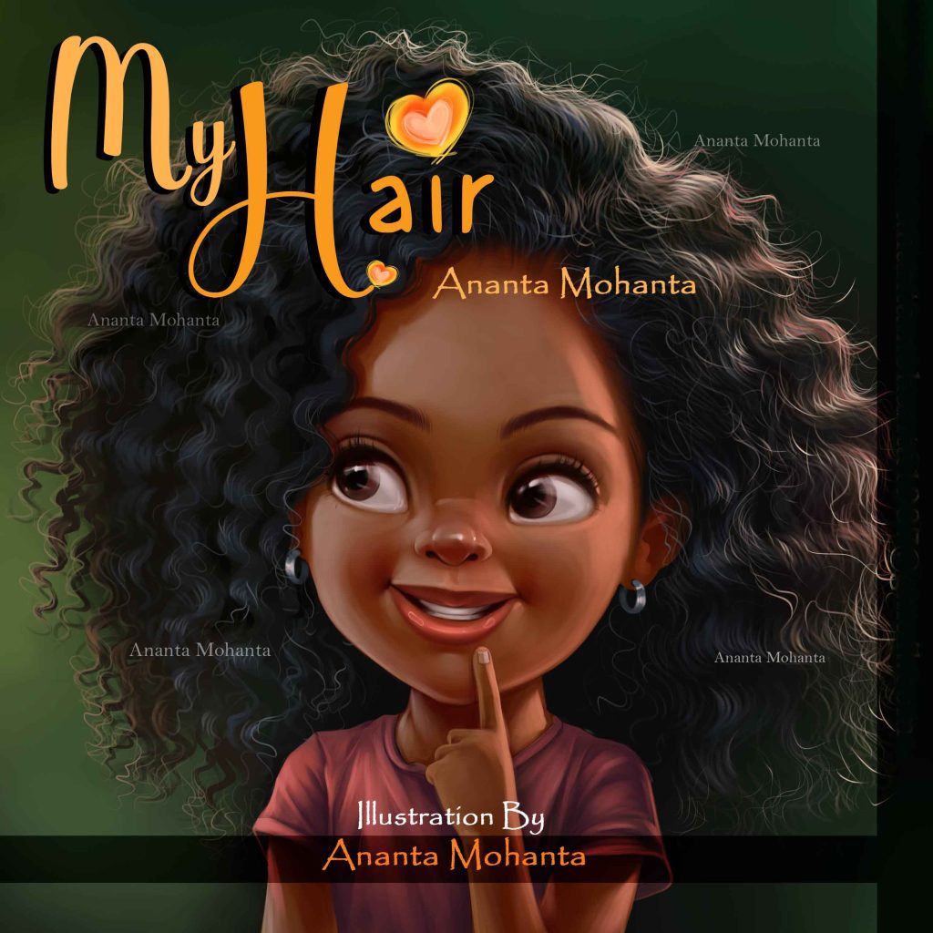 Colorful illustration celebrating natural hair.