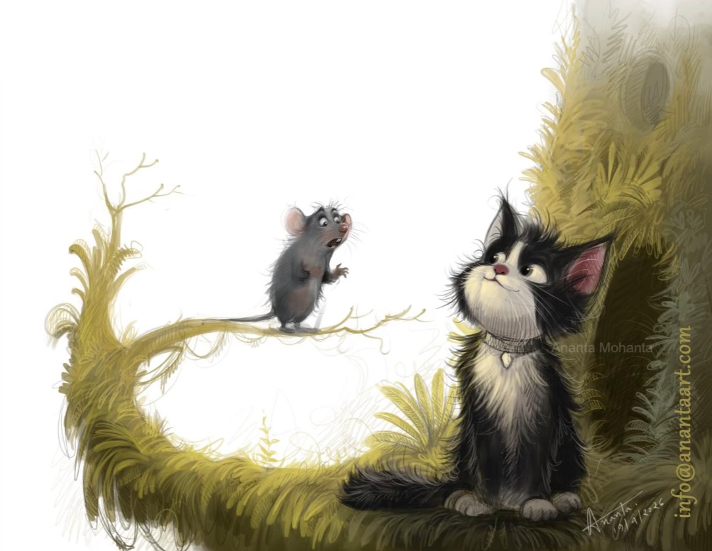 Real children’s book illustrator- from rough sketch to final artwork, every step