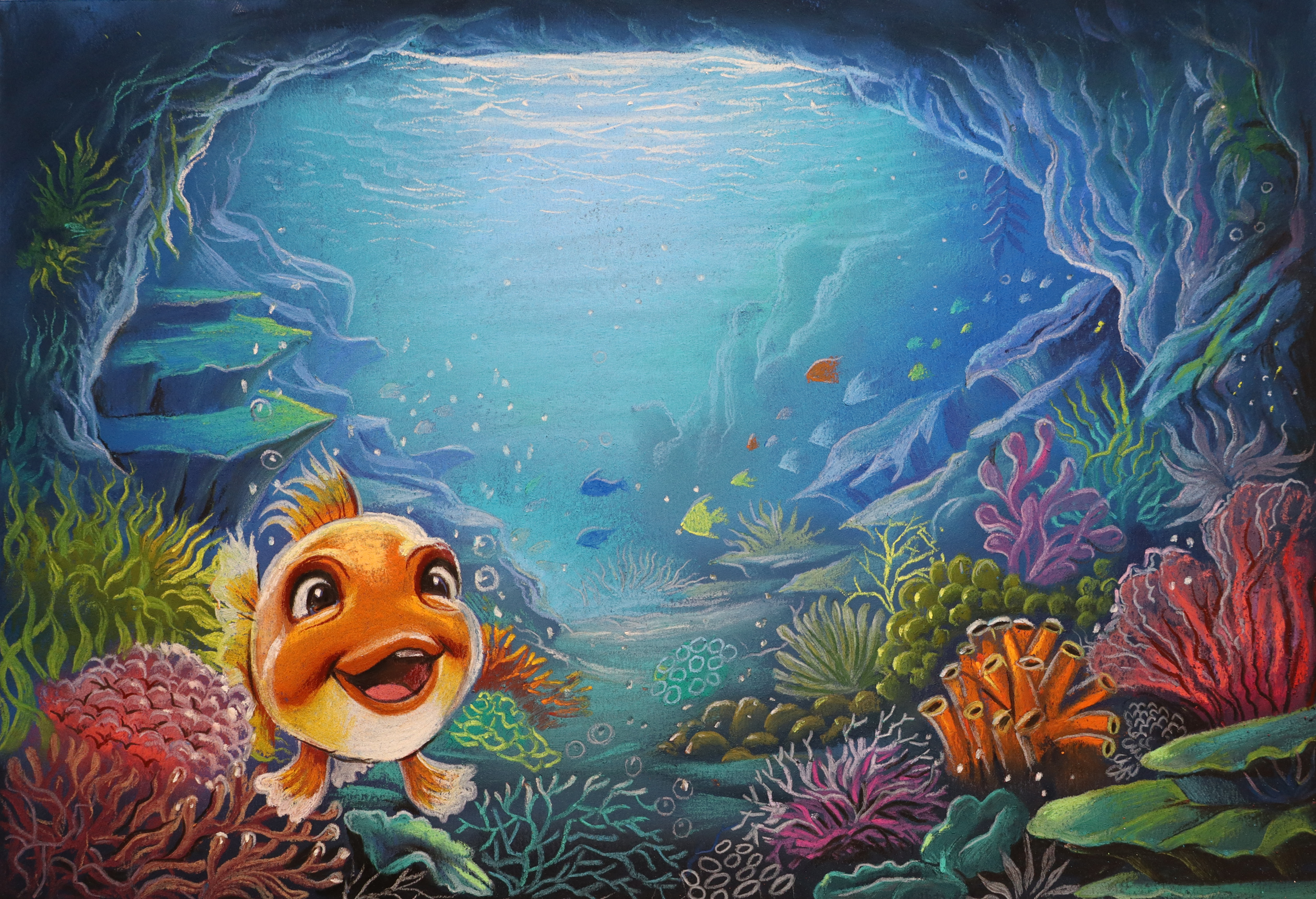How a children’s book illustrator made a handmade underwater illustration