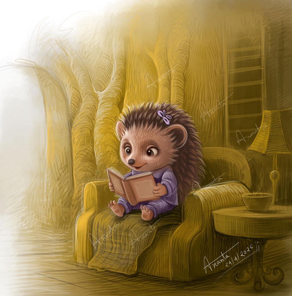 Ananta Mohanta, children’s book illustrator-How a quiet reading moment becomes a powerful children’s book illustration