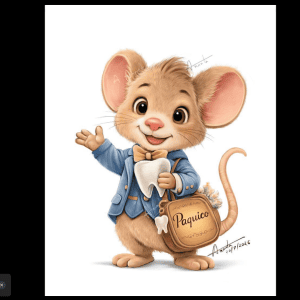 Cute mouse in a blue suit
